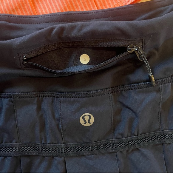 Rare Lululemon Pace Setter Skirt Skort Inkwell Wagon Stripe Navy Blue Size 6 - Picture 3 of 3